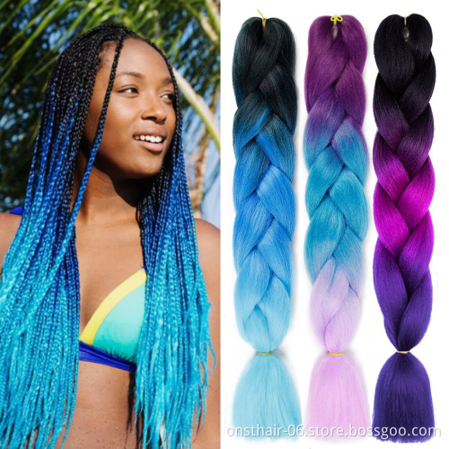 Factory best price Twist Hair Jumbo Braids 24inch 100g Synthetic Crochet Hair Braiding Hair for women 2020